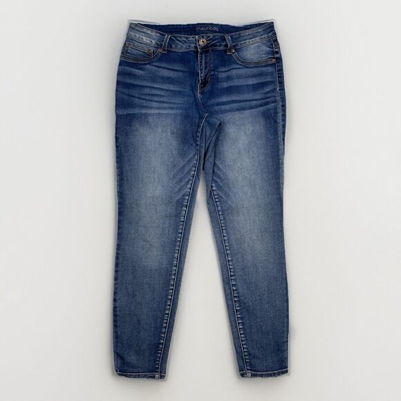 Maurices Jeans Womens M Short Jegging Mid Rise Blue Stretch Measures 31 x 26.5 - Picture 1 of 9